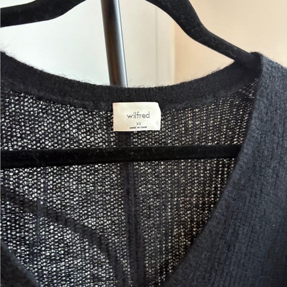 Wilfred Aritzia Mohair Alpaca Black Wool Cardigan - Picture 3 of 5